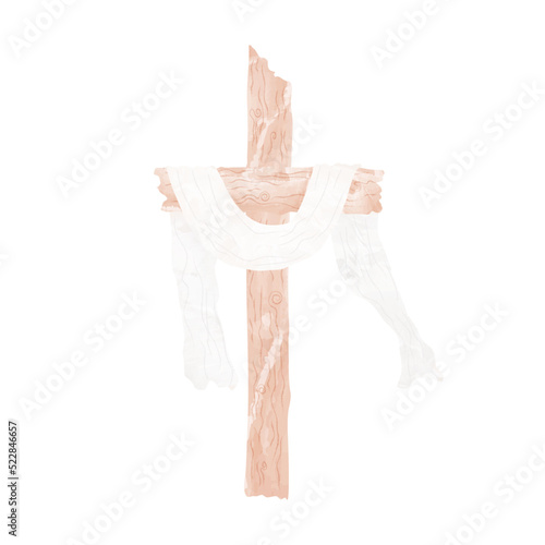 Crucifix or Cross  He is Risen Resurrection of Christ Easter Wedding Christening Watercolor Painting