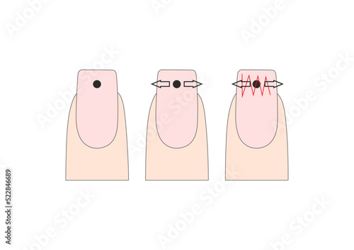 Instruction how to stick glitter on nail. Beauty salon courses.
