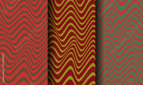 Vector background made of stripes. Christmas Palette.
