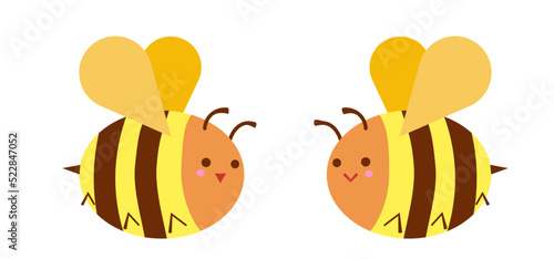 かわいい２匹のミツバチ
