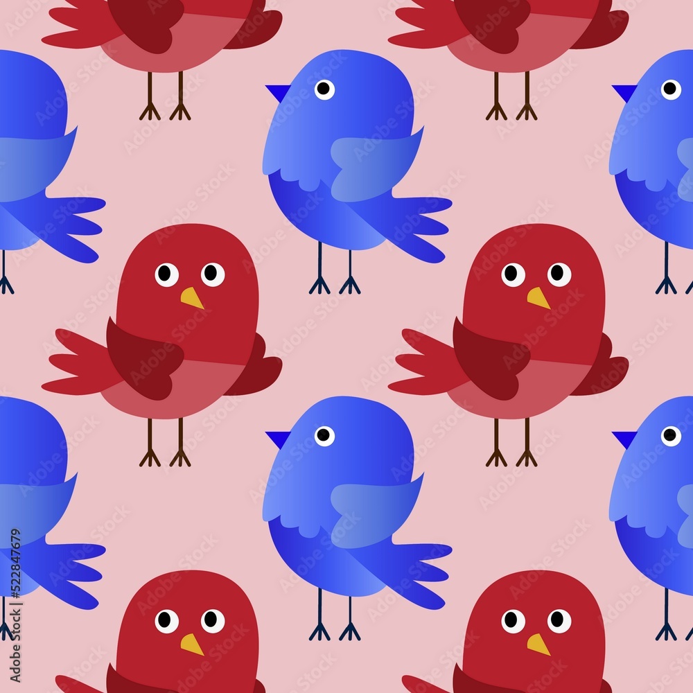 Seamless background with chickens...Cartoon illustration as texture with birds...Happy Easter. Seamless background with chickens...Cartoon illustration as texture with birds...Happy Easter.