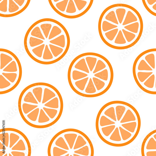 Seamless pattern with orange slices