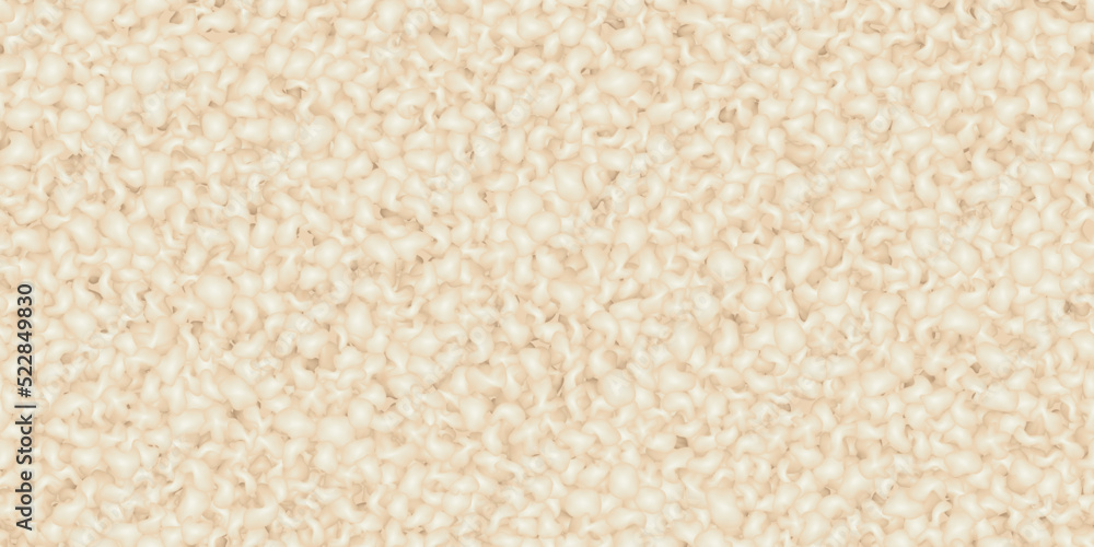 Ecru sherpa seamless pattern with fleece texture. Sheepskin vector