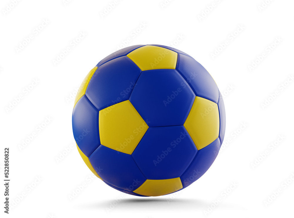 Europe color design soccer ball on transparent 3d-illustration