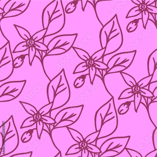 seamless graphic purple pink floral pattern  repeating pattern  texture  design
