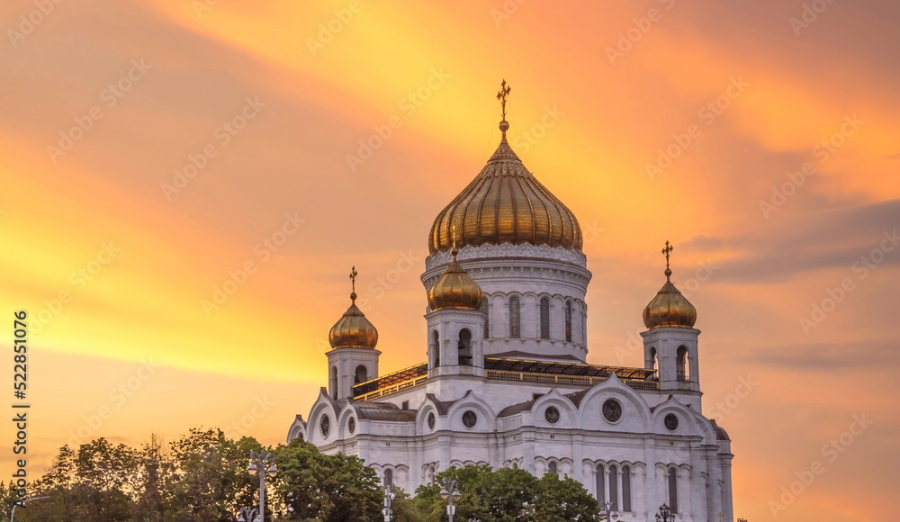 Church of the Resurrection of Christ in Moscow at sunset