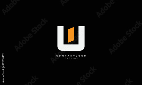 WI IW Abstract initial monogram letter alphabet logo design