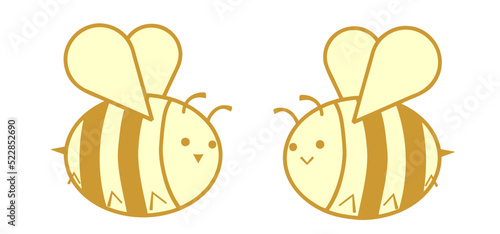 かわいい２匹のミツバチ