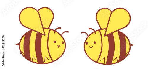 かわいい２匹のミツバチ