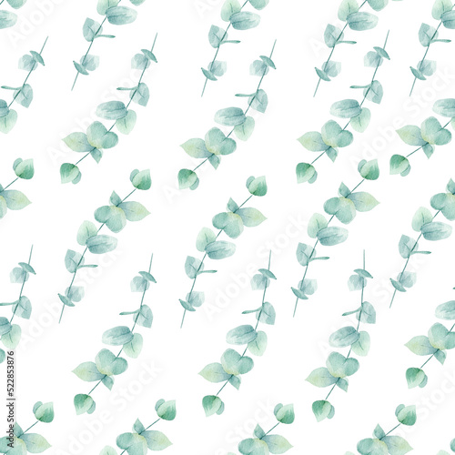 Obraz na płótnie Watercolor seamless pattern with tropical leaves: palms, monstera. Beautiful allover print with hand drawn exotic plants. w salonie