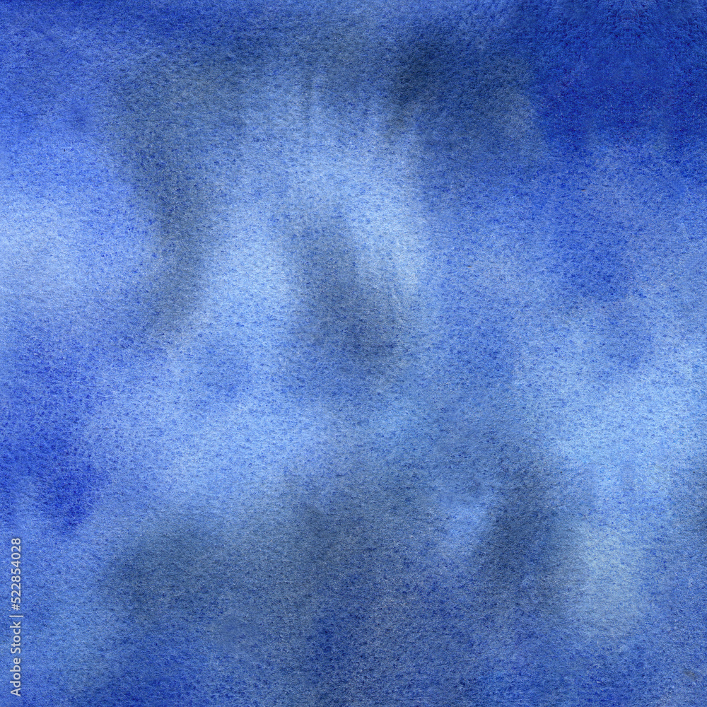 Abstract blue winter watercolor hand-painted for background.
