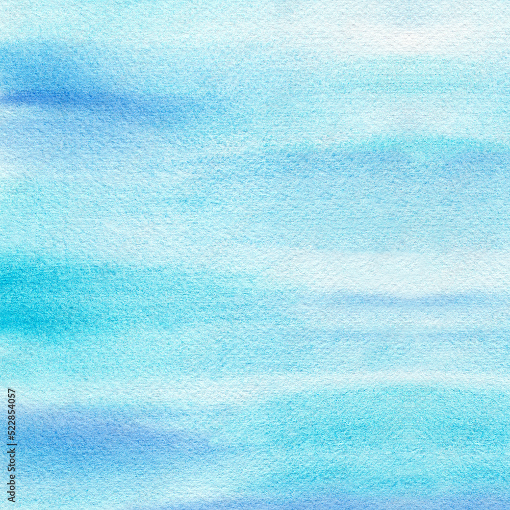 Abstract light blue watercolor hand-painted for background.