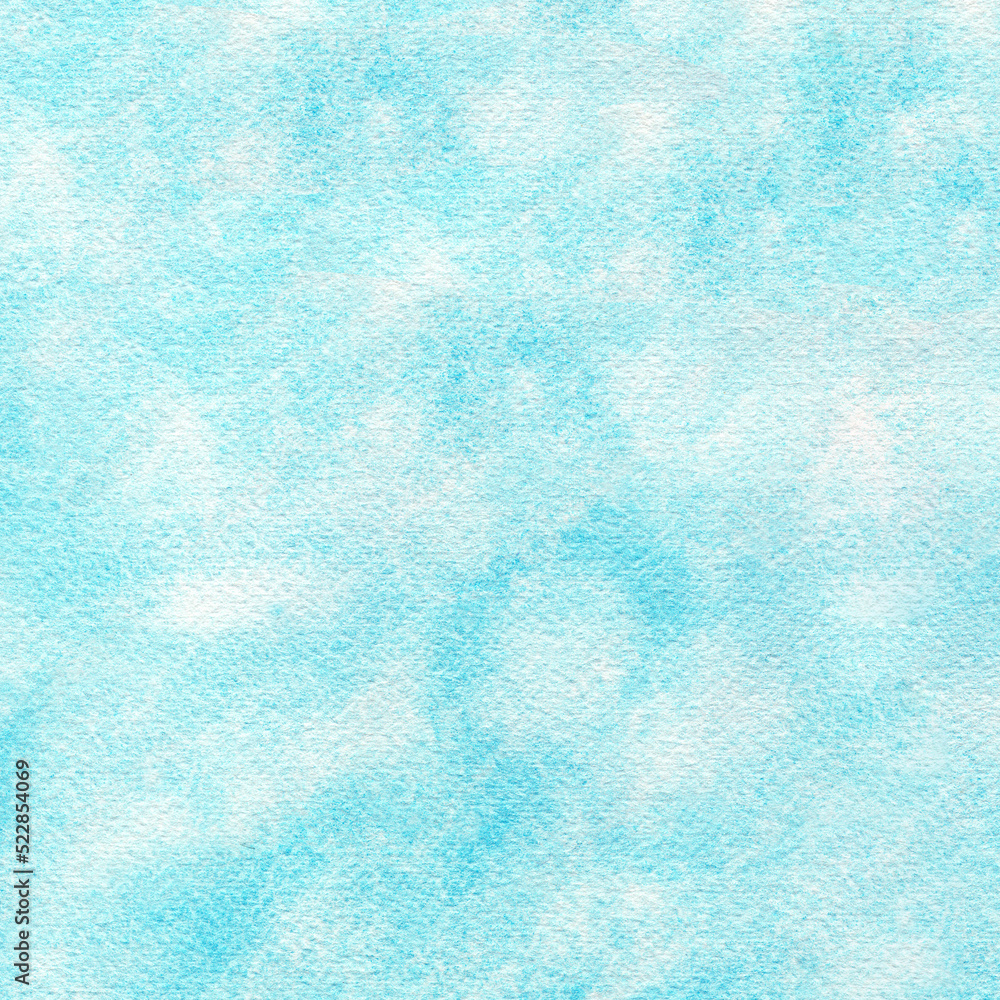 Abstract light blue watercolor hand-painted for background.