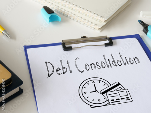 Debt consolidation is shown using the text photo