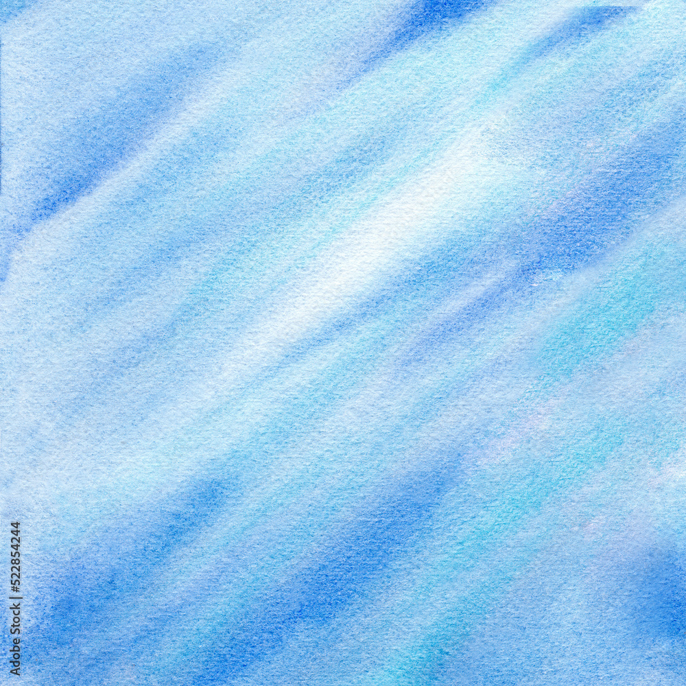 Abstract blue winter watercolor hand-painted for background.