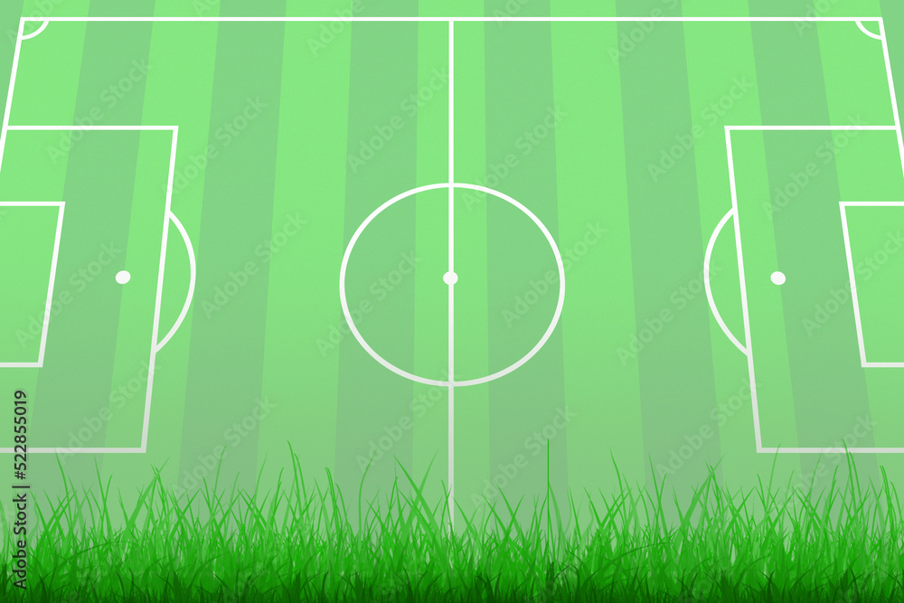 Fussballplatz mit Rasen als Hintergrund mit Textfreiraum für individuelle Anpassungen als 3d gerenderte Illustration Fussballplatz mit Rasen als Hintergrund mit Textfreiraum für individuelle Anpassungen als 3d gerenderte Illustration