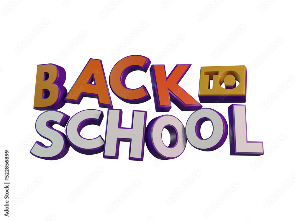 Back TO School 3D Text and Design Element Render Back TO School 3D Text and Design Element Render