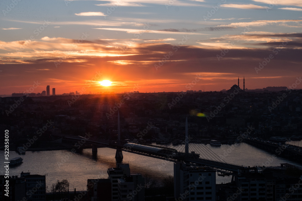 Sunset view of Istanbul from the Galata Tower