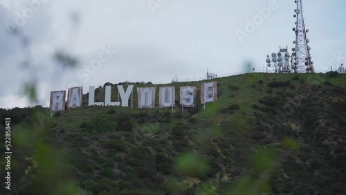 Words sign on the top of the hills 