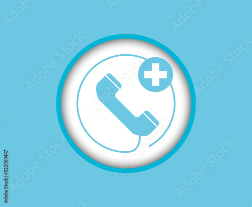 Medical handset icon, call for help