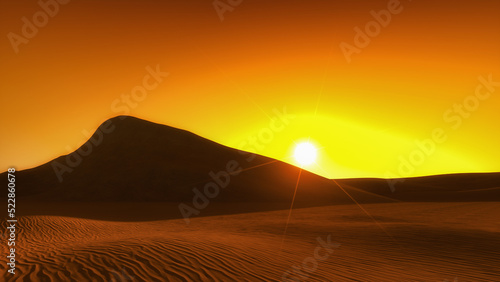 a colorful desert landscape  3d rendering 