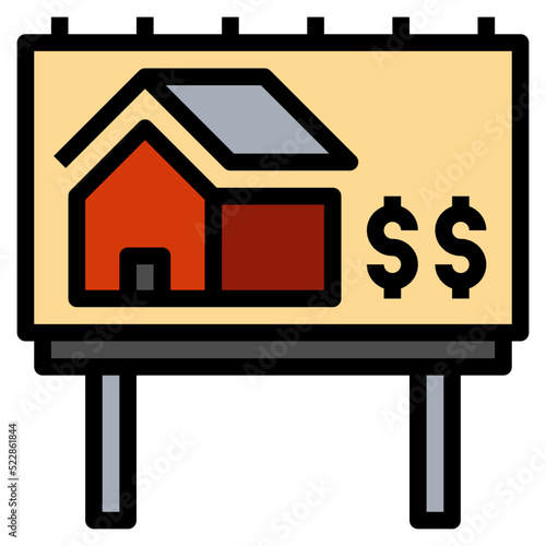 Billboard advertisement promotion sell real estate - filled outline icon
