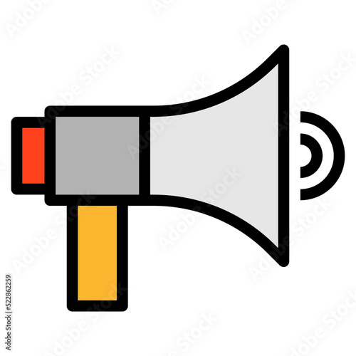 Megaphone communication announce notification - filled outline icon