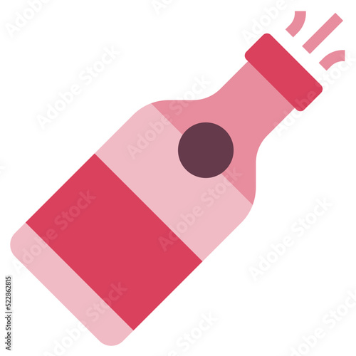 Champagne alcohol celebration alcoholic drinks food and restaurant party - flat icon