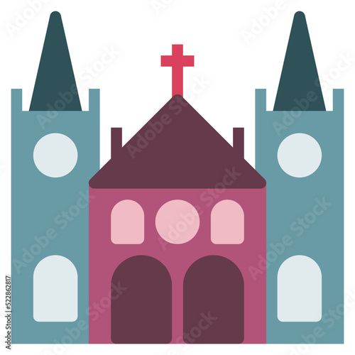 Church monuments celebration catholic cultures - flat icon