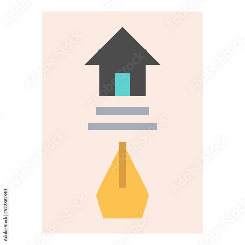 Contact sign rent sell real estate - flat icon