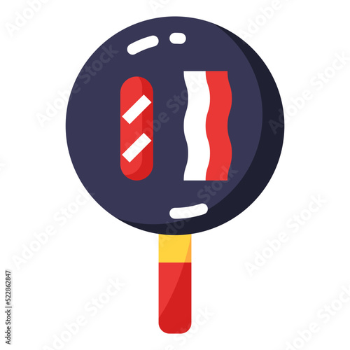 Cooking pan sausage becon - flat icon