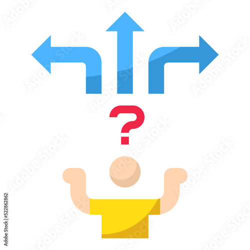 Decision choice quesion chosen risk chance - flat icon