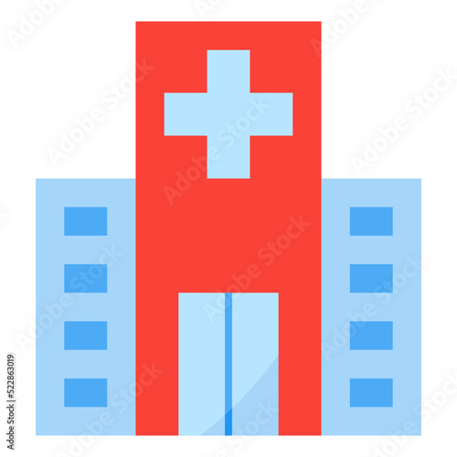 Hospital place healthcare medical center - flat icon