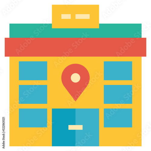 Hotel holidays buildings vacations hostel architecture and city - flat icon