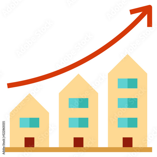 Investment money growth plant profits real estate - flat icon