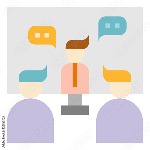 Videocall conference business meeting communication - flat icon