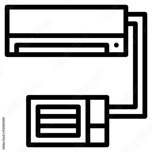 Air conditioner electricity air condenser heater - outline icon