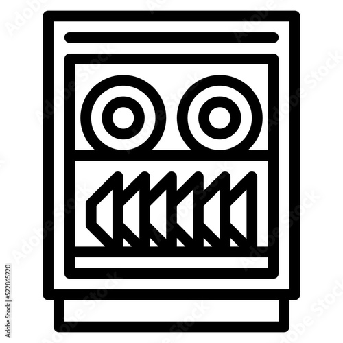 Dish washer washer electricity kitchen furniture - outline icon