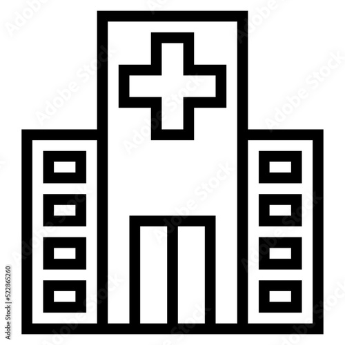 Hospital place healthcare medical center - outline icon