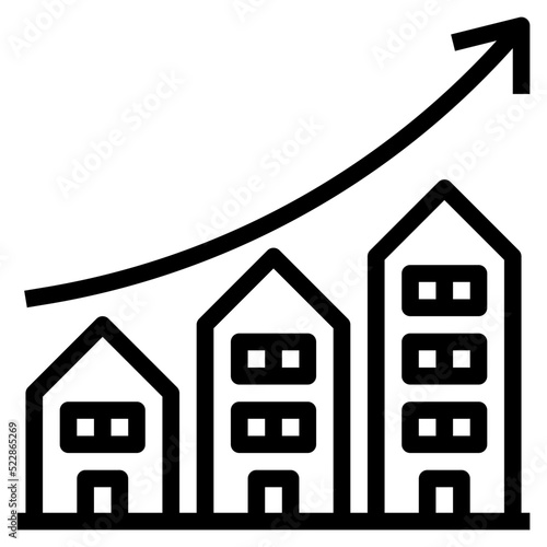 Investment money growth plant profits real estate - outline icon