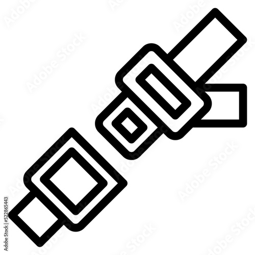 Seatbelt safety lock - outline icon