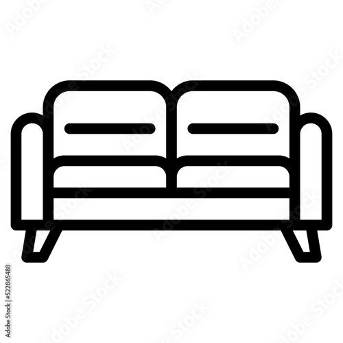 Sofa double seat rest furniture - outline icon