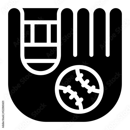 Baseball sport glove catching - solid icon