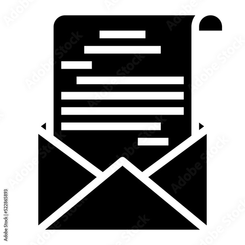 Message letter sent communication - solid icon
