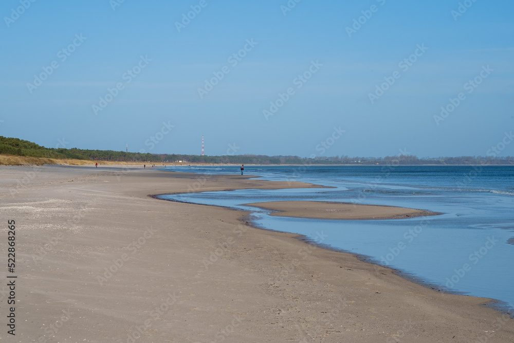 Ostsee, Rügen, Blick auf Strand im Winter, bei Breege