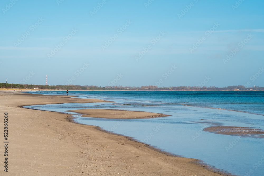 Ostsee, Rügen, Blick auf Strand im Winter, bei Breege