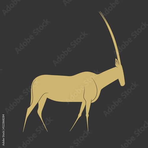 Antelope logo. African antelope isolated illustration. Safari.