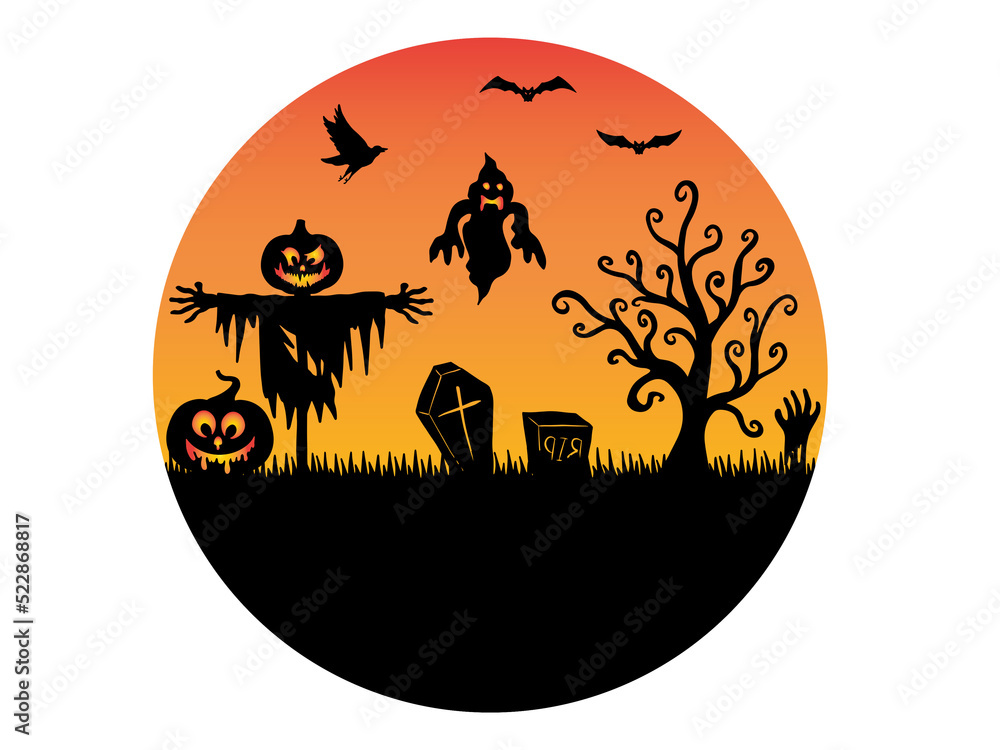 Halloween Circle Background Sublimation
