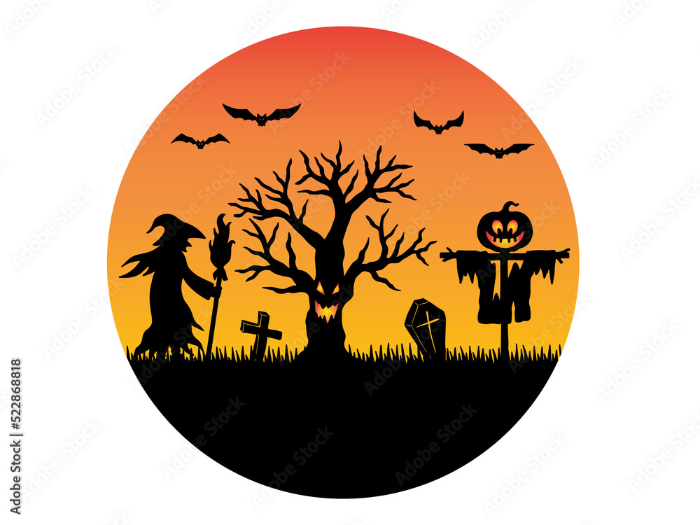 Halloween Circle Background Sublimation
