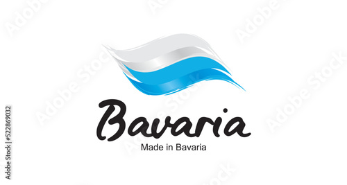 Made in Bavaria handwritten flag ribbon typography lettering logo label banner